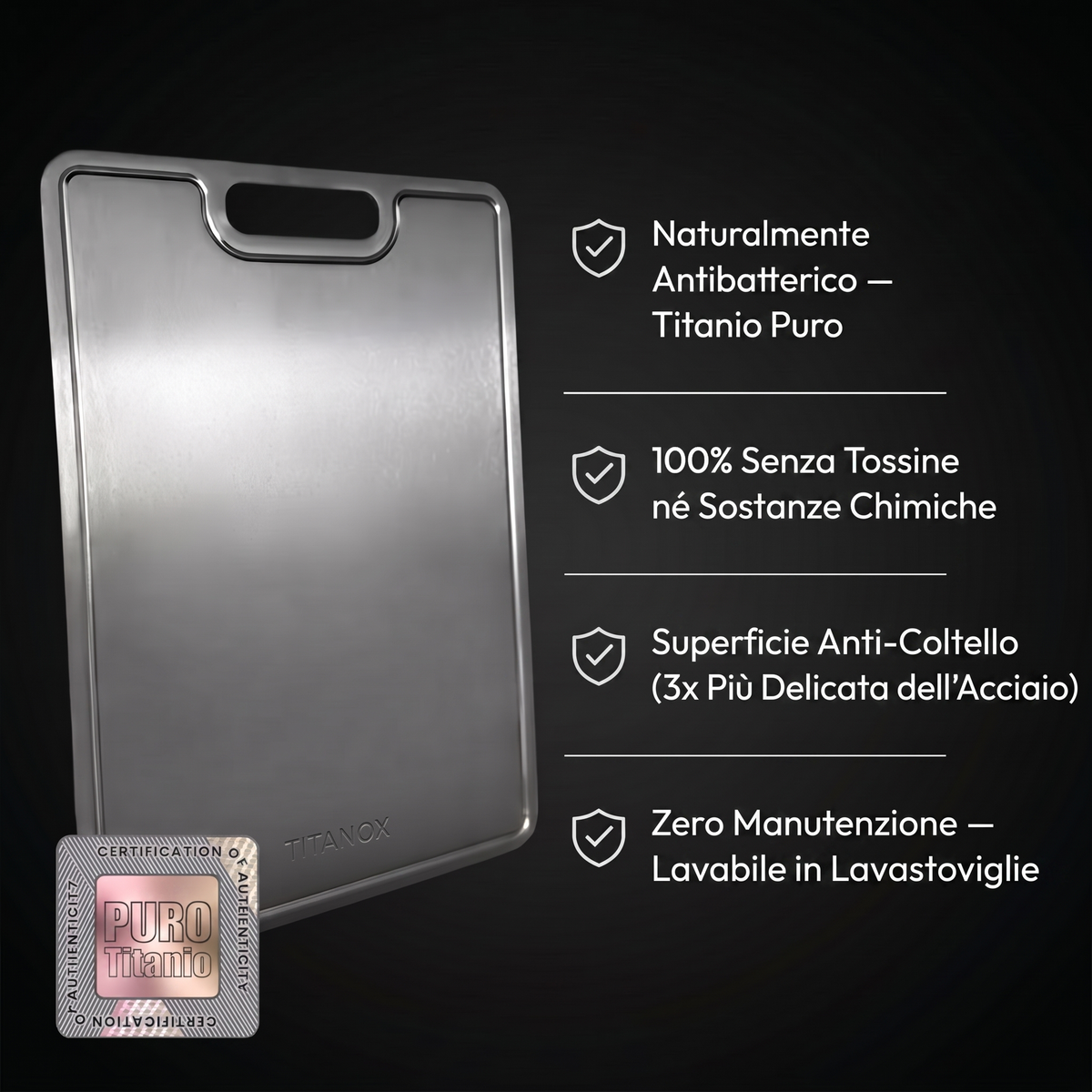 Tagliere 100% Titanio Puro — TITANOX®