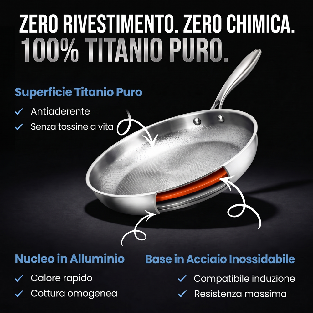 Padella 100% Titanio Puro — TITANOX®